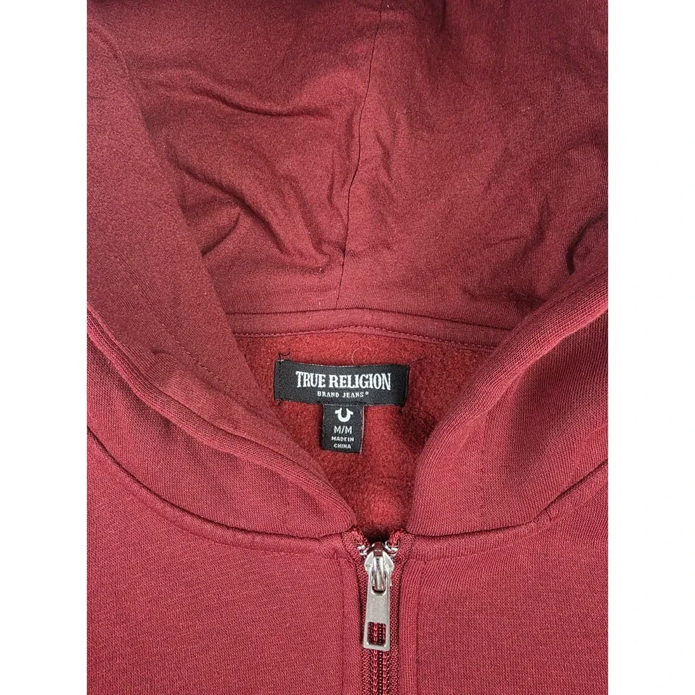 True Religion College Full Zip Hoodie Sweater Rope Design Size M Crafted W Pride